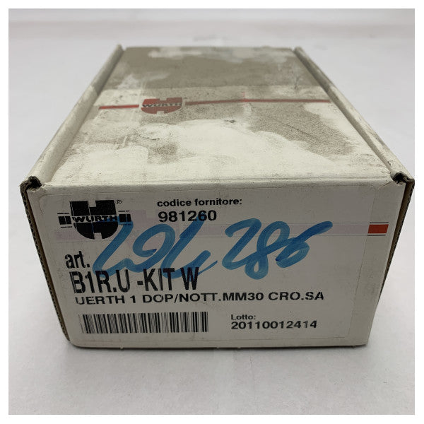 Fechadura de porta deslizante em aço inoxidável da Wurth para uso marítimo - B1R.U-KIT W