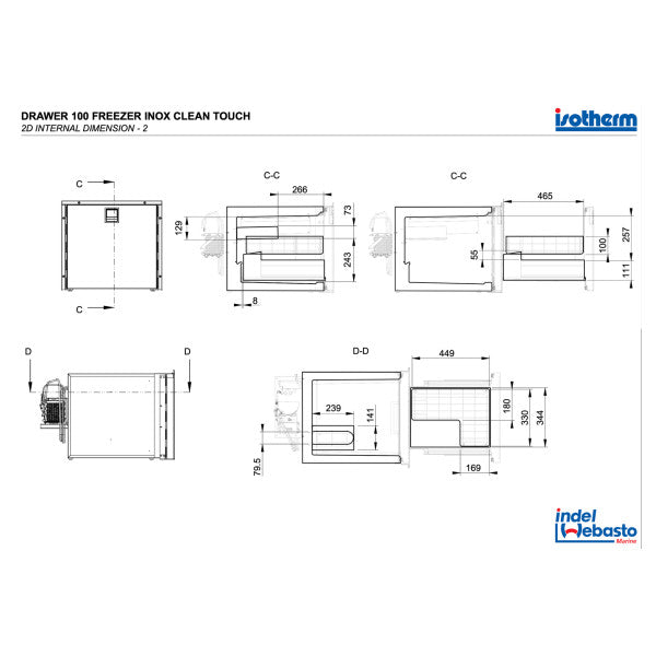 Isotherm DR100 Réfrigérateur tiroir 100L Inox 12/24V Custom - D100DNLCP12111
