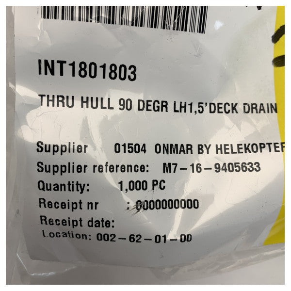 تجهيز تصريف سطح السفينة بزاوية 90 درجة LH15 من مارين عبر الهيكل مصنوع من الفولاذ المقاوم للصدأ المتين