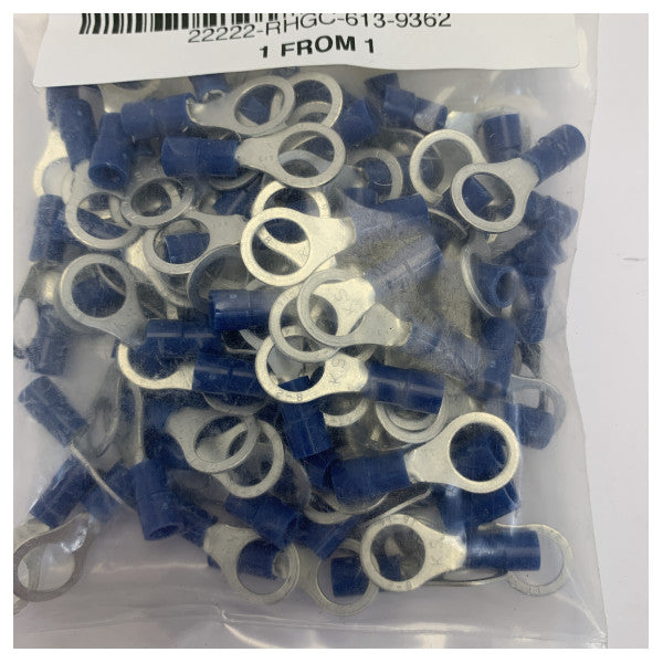 RS PRO Blaue isolierte Ringkabelschuhe 16-14 AWG Crimpverbinder - 100 Stk.