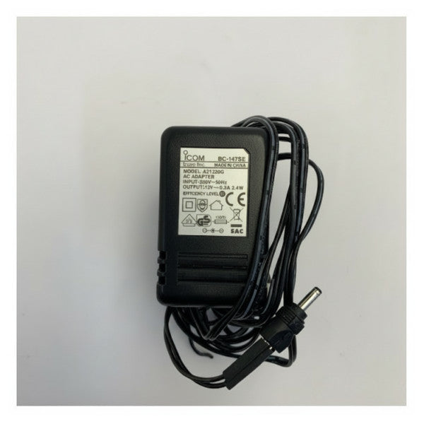 Icom BC-147SE AC-adapter - 220V-oplader med 2-polet europæisk stik
