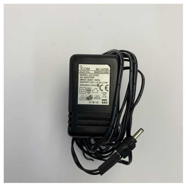 Icom BC-147SE AC-adapter - 220V-oplader med 2-polet europæisk stik