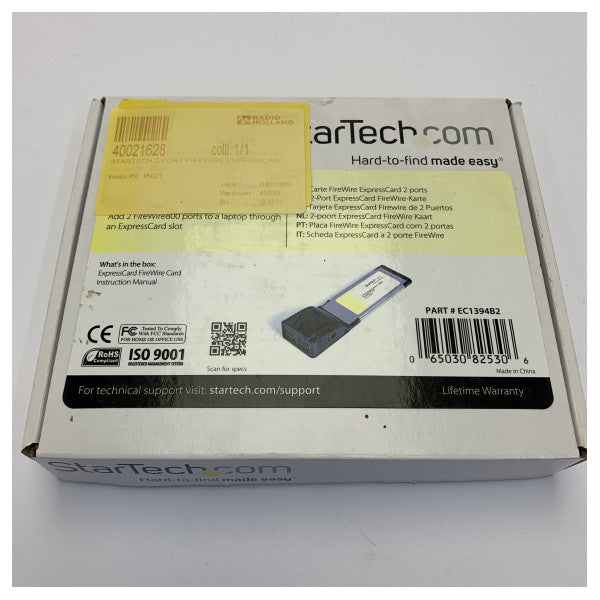 Adaptador StarTech FireWire ExpressCard 1394b de 2 Portas para Portátil - EC1394B2