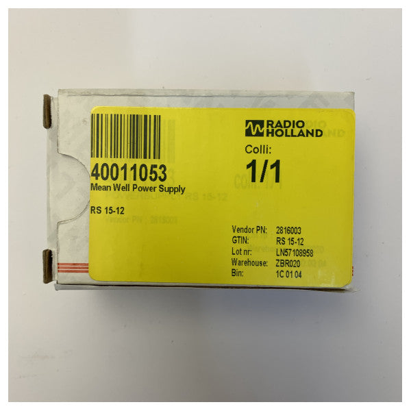 Mean Well RS-15-12 τροφοδοτικό μεταγωγής AC/DC 12V 1,3A 15W