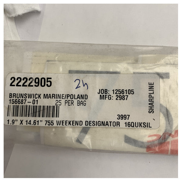 ملصق قارب أصلي لجرافيك كويك سيلفر 755 ويكندر 4.85 × 24.82 سم