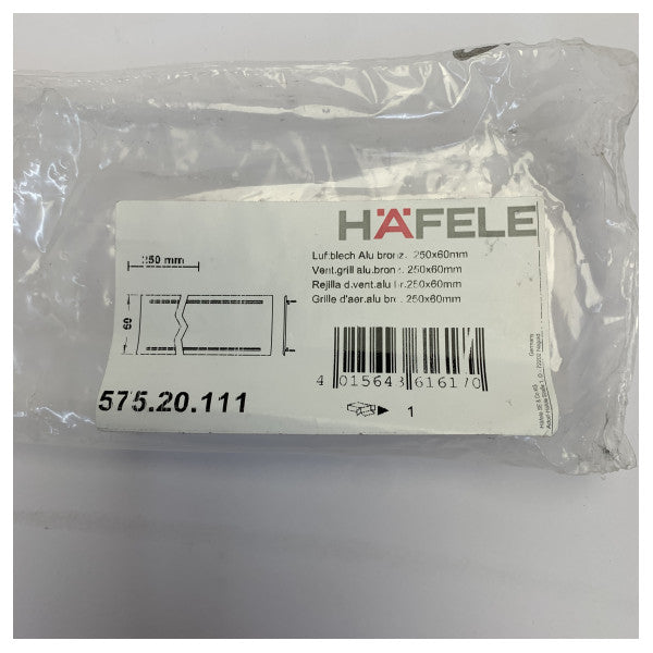 Hafele Kahverengi Metal Havalandırma Izgarası 60x250mm - Yat Donanımı 575.20.111