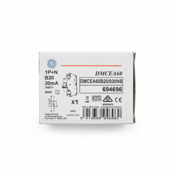 GE General Electric DMCEA60B20 マリン漏電遮断器 RCBO