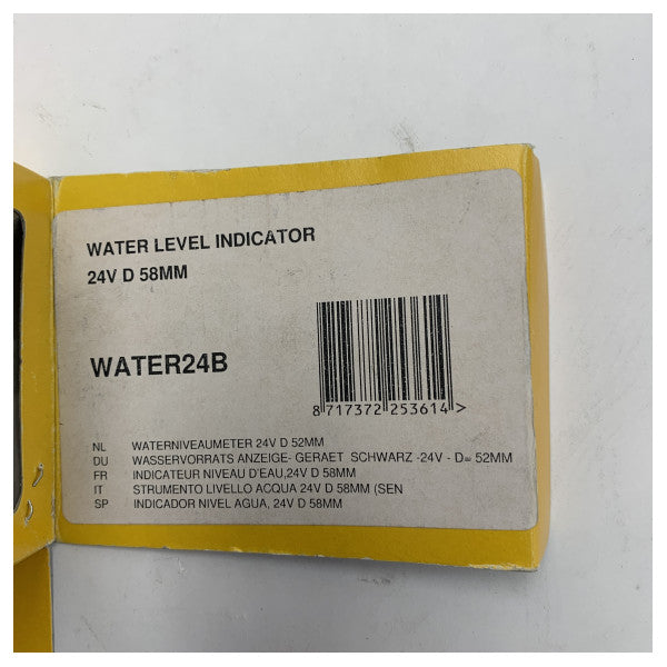 Vetus 24V Tal-Mara Indikatur tal-Livell tal-Ilma 52 mm - WATER24B