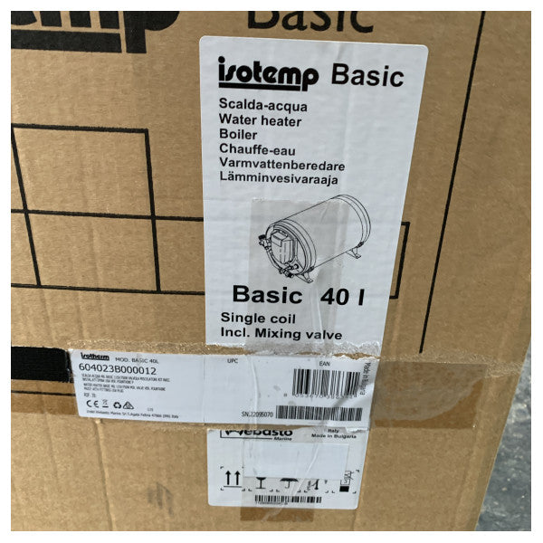 Isotherm Isotemp 40L Tisħin tal-Ilma Marittimu 115V 750W Valv tat-Taħlit tal-Azzar Inossidabbli