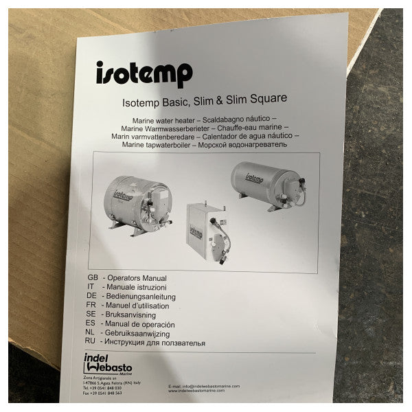 Isotherm Isotemp 40L Tisħin tal-Ilma Marittimu 115V 750W Valv tat-Taħlit tal-Azzar Inossidabbli