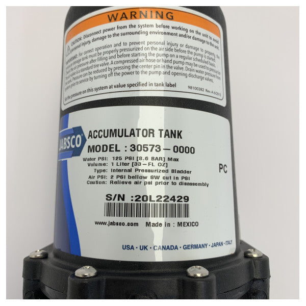 Jabsco 30573-0000 Marine-paineakku - 1 litra