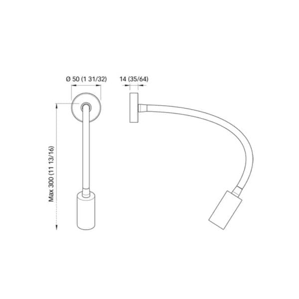 Quick Audrey LED регулируема черна светлина за четене 12/24V