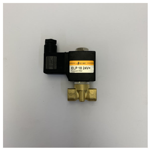 E-MC ELP 18 24V magnetventil - messing IP65 YD15 maritim kvalitet