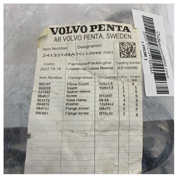 Комплект кріпильних елементів для морського двигуна Volvo Penta 24133144A - оригінальна запасна частина