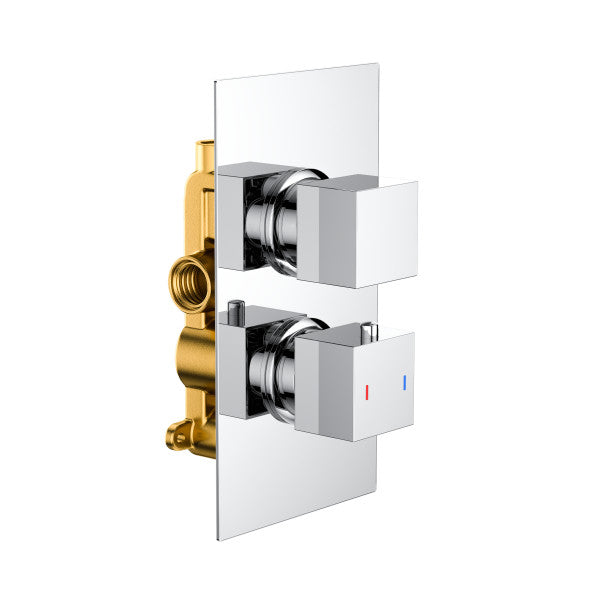 خلاط دش دش ثنائي مربع مربع ثنائي ثيرموستاتي أحادي من وينتورث كروم - 066483