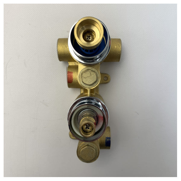 Wentworth Cube Square dubbel enkel termostatisk duschblandare krom - 066483