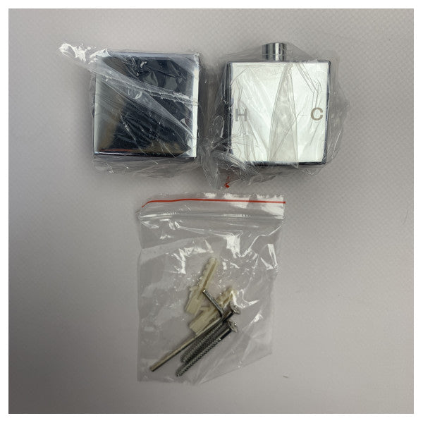 Wentworth Cube Square dubbel enkel termostatisk duschblandare krom - 066483