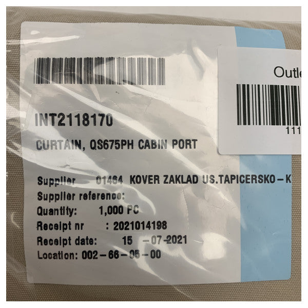 Quicksilver 675 Pilothouse için sol taraf kabin beji perdeleri - 2118170