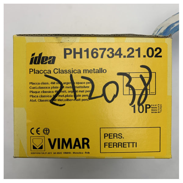 Vimar Z1 Classic Matte Silver 4-Gang Marine Electrical Switch Plate - 16734.21.02