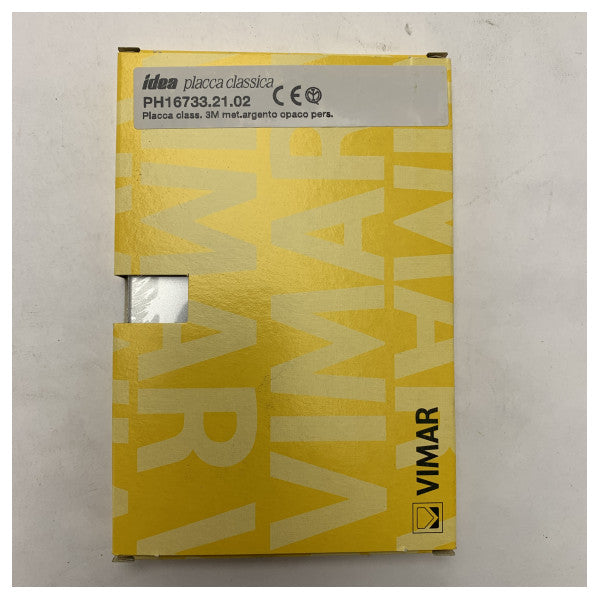 Classic Vimar Matte Silver Metal 3-Gang Marine Electrical Switch Plate - 16733.21.02