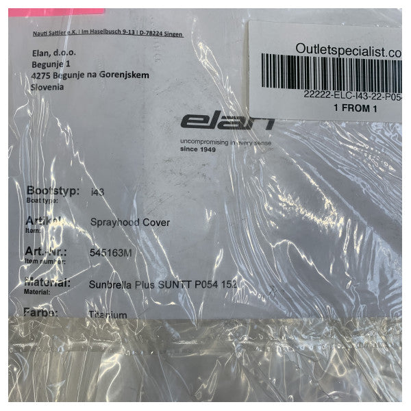 Elan Impression 43 Sprayhood - Blue Titanium Sunbrella P054 Tekne Örtüsü