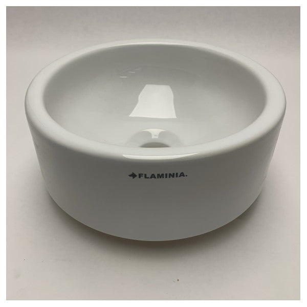 Flaminia Compact Ceramic Mini Twin Sink for Boats - Durable Marine-Grade White Basin with Central Drain