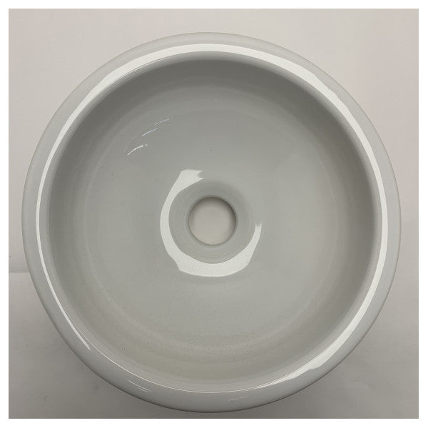 Компактна керамична мини мивка за лодки - издръжлив бял басейн с централно оттичане