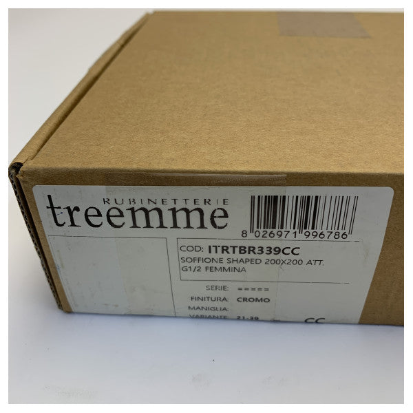 Treemme Square Shower Ceiling Panel 200x200 mm Krom Badeværelsesarmatur RTBR339CC