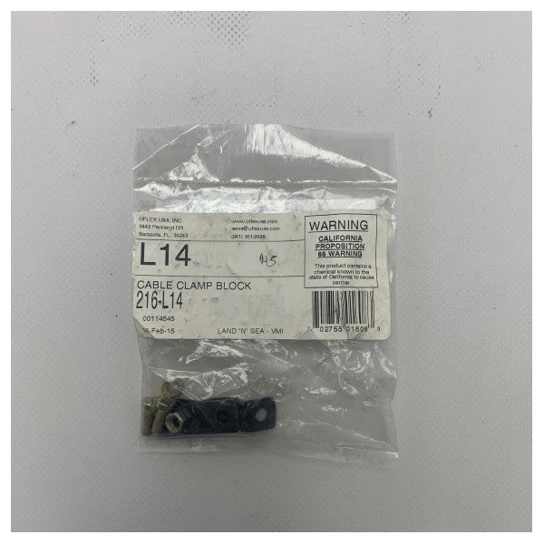 Uflex L14 耐腐食性マリンケーブルクランプでケーブルを確実に固定
