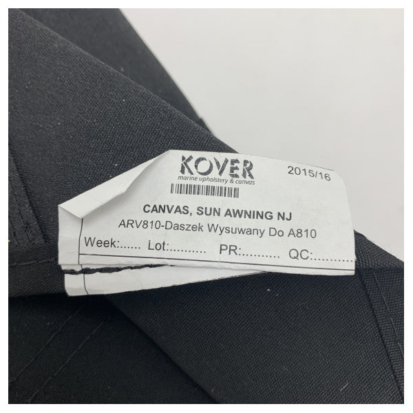 Original Quicksilver Arvor 810 schwarzes Canvas-Sonnensegel - 2168056