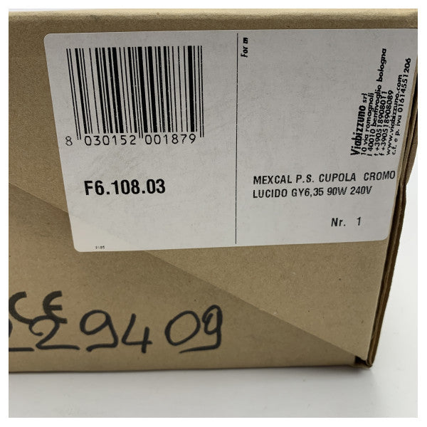 Viabizzuno Marine Grade Kromi seinävalo | Kestävä GY6.35 90W Nautical seinävalaisin veneisiin