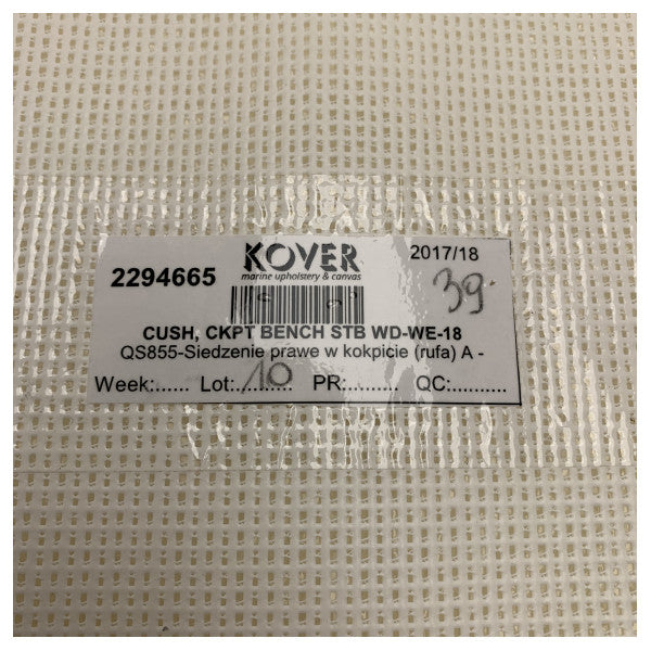 Quicksilver 855 Cockpit Bench Seat Cushion Starboard Side - 2294665