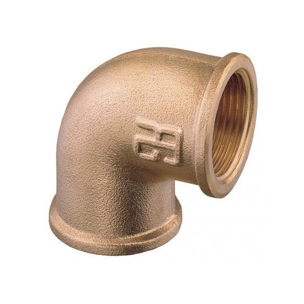 Guidi Brass 5 Inch 90 Degree Elbow Fitting Female-Female Thread Corrosion Resistant Marine Grade - 0090#100014