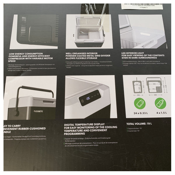 Dometic CFF 18 Tragbarer Kompressor-Kühlschrank | Gefrierfach 19L - 12V/24V Kühlschrank für Boote