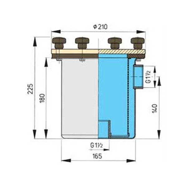 Vetus stainless steel sea water strainer FTR525 - 1 1/2 inch