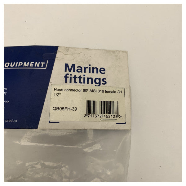 موصل خرطوم من الفولاذ المقاوم للصدأ بزاوية 90 درجة 1 1/2 بوصة - QB05FH-39