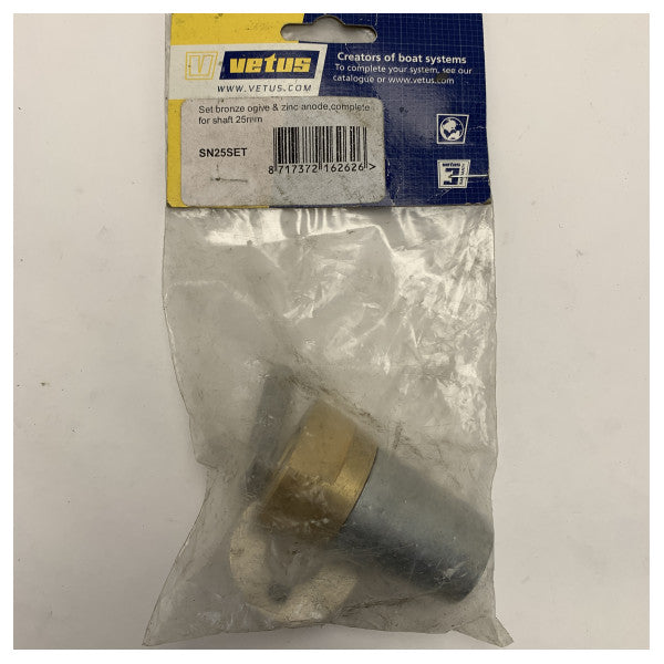 Vetus 25 mm propeller shaft anode kit bil nut - SN25SET