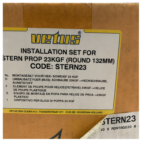 Vetus STERN23 23 KGF - 132 mm kit ta' installazzjoni ta' thruster ta' wara
