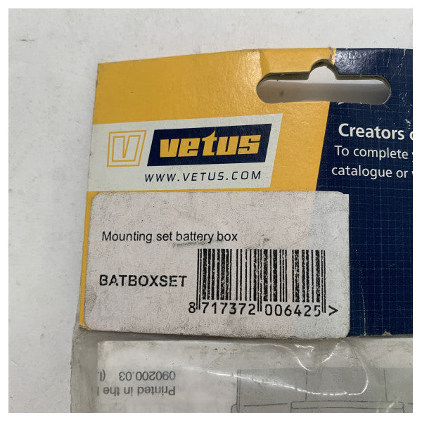 Vetus Batteriebox Montageset - Universelles Marine-Batteriehalter-Set für Boote - BATBOXSET