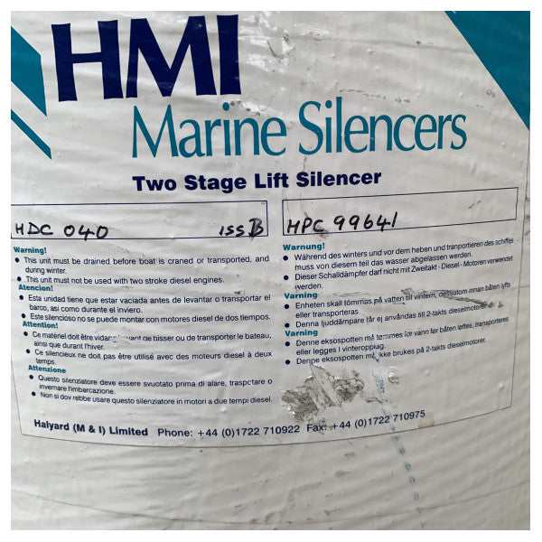 Silenciador de motor de escape de câmara dupla Halyard grp branco 127 - 152mm - H001489