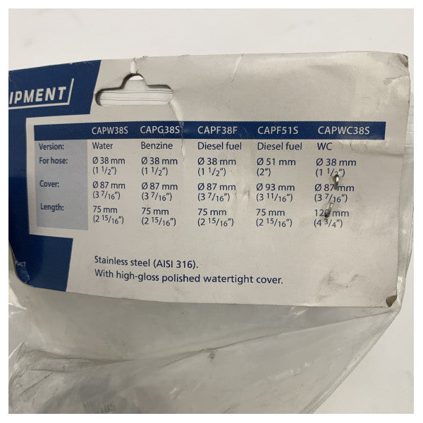 Vetus неръждаема стомана горивен капак 51mm за дизелови лодки - водонепроницаема морска палуба - CAPF51S