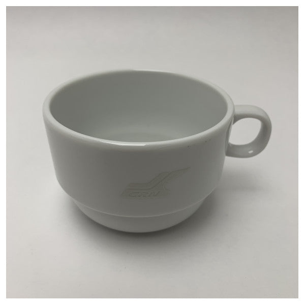 Tognana Taza de té de cerámica marítima con platillo � Juego de té blanco duradero, resistente al calor y fácil de limpiar para barcos y yates