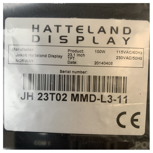 Hatteland JH23T02MMD 23 inch multifunctional marine display