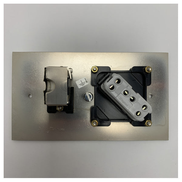 Meljacの海洋の電気取付けのための海洋の等級のステンレス鋼RJ45及び両極スイッチパネル142x80mm