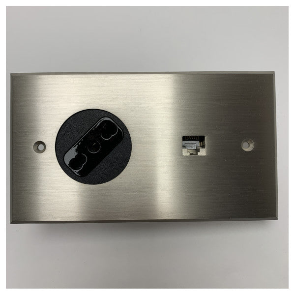 Meljacの海洋の電気取付けのための海洋の等級のステンレス鋼RJ45及び両極スイッチパネル142x80mm