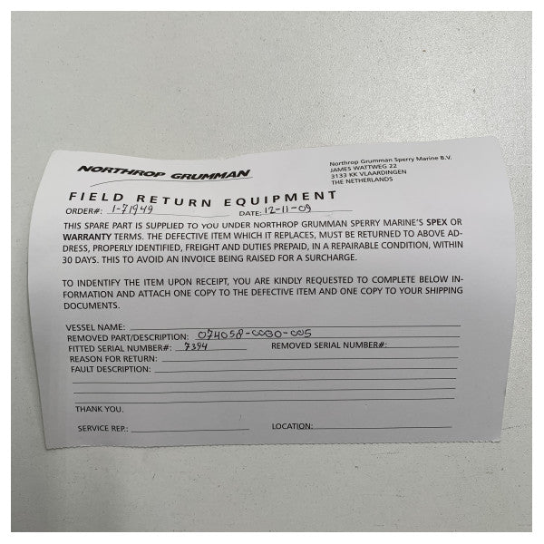 Sperry Marine 4590 ジャイロコンパスコンテナ - 074058-0000-005