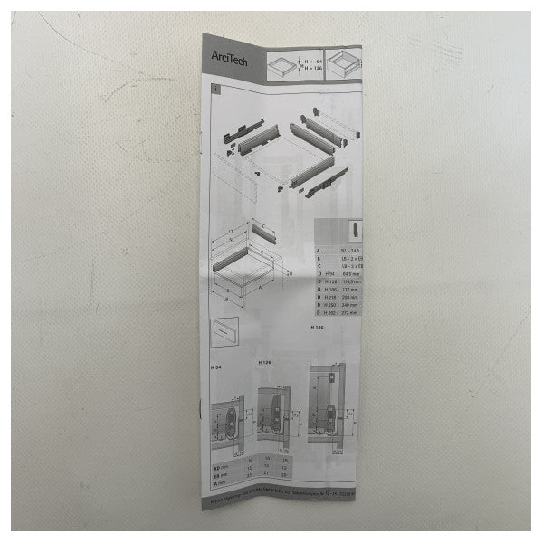 Zestaw prowadnic szuflad Hettich Arcitech 450mm w morskiej jakości z systemem cichego domyku