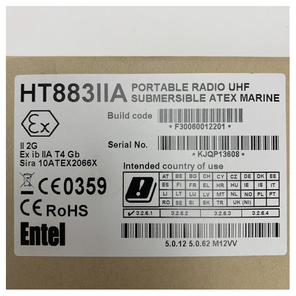 Entel HT883 ATEX UHF Marine Zwei-Wege-Funkgerät IIA Entry LCD