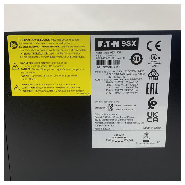 إيتون 9SX1500I UPS مصدر الطاقة - 1500VA/1350W طاقة احتياطية موثوقة