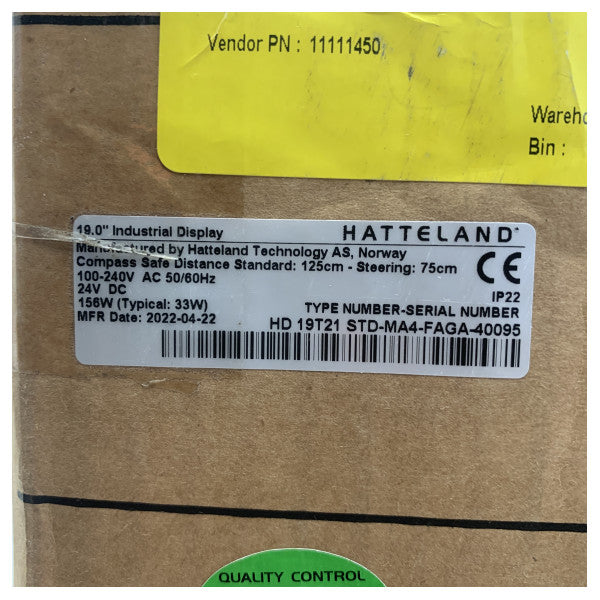 Hatteland HD 19T21 STD-MA4-FAGA-40095 19 tuuman LED-monitoiminen merinäyttö
